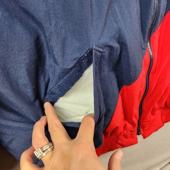 Vtg Swingster Farm & Fleet Logo Red/Blue Coat Men's XL Puffy Made in USA - Picture 2 of 12